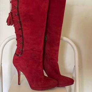 Joan & David Hanover Red Suede Boots size 9M